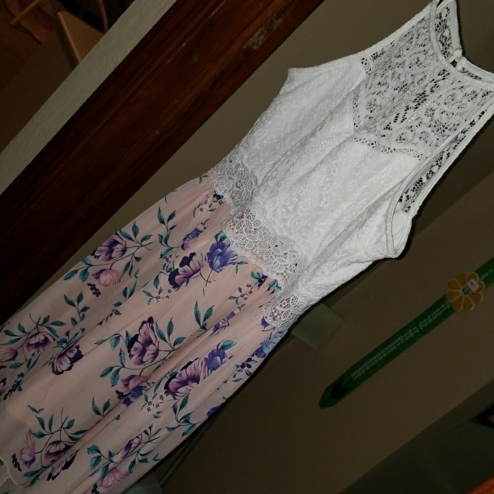 Floral and lace dress